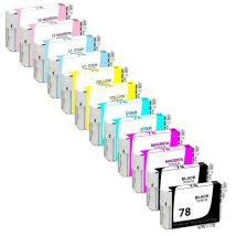 Epson 78 - T078 - Ensemble de 12 Cartouches d'encre Réusinées Haut Rendement