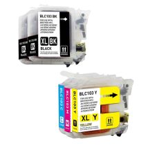 Ensemble de 5 Cartouches d'encre compatible Brother LC103 Haut Rendement