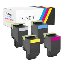 Lexmark 71B10K0 71B10C0 71B10M0 71B10Y0 cartouches Réusinées Combo BK/C/M/Y 