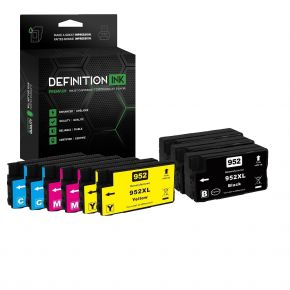 Ensemble de 9 Cartouches d'encre Réusinées Hewlett Packard HP 952XL Haut Rendement (*Encre Pigmenté) 