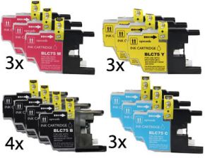 Ensemble de 13 Cartouches d'encre Compatible Brother LC75 Haut Rendement