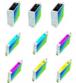 Cartouches d'encre Couleur Réusinées Epson T0431 / T044 (Ensemble de 9 cartouches) 