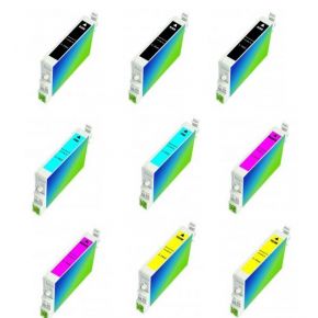 Cartouches d'encre Couleur Réusinées Epson T044 (Ensemble de 9 cartouches) 