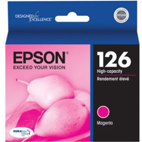 Cartouche d'encre Magenta d'origine OEM Epson T126320 (T1263) Haut Rendement