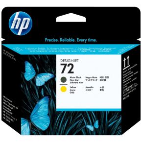 Tête d'impression Noir Mat / Jaune d'origine OEM Hewlett Packard C9384A (HP 72)