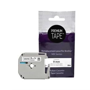 Ruban Cassette Noir Compatible Brother MK-221 (9mm x 8m Noir sur Blanc)