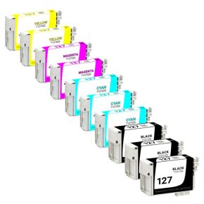 Ensemble de 10 cartouches Compatibles  pour Epson T127 - Extra Haut Rendement