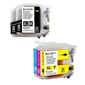 Ensemble de 5 Cartouches d'encre compatible Brother LC103 Haut Rendement