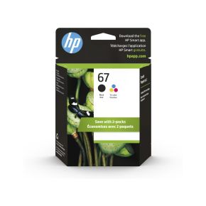 HP 67 Pack de 2 cartouches d'encre noir et tricolore originale (3YP29AN - 3yp29an#140)  *sans boîte*