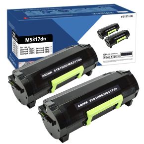 Duo pack LEXMARK 51B1H00 deux Cartouches Toner compatibles Haut Rendement