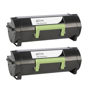 Duo Pack Lexmark 60F1H00 / 601H deux Cartouches Toner compatibles Haut Rendement